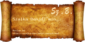 Szalka Benjámin névjegykártya