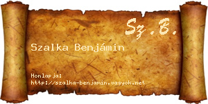 Szalka Benjámin névjegykártya